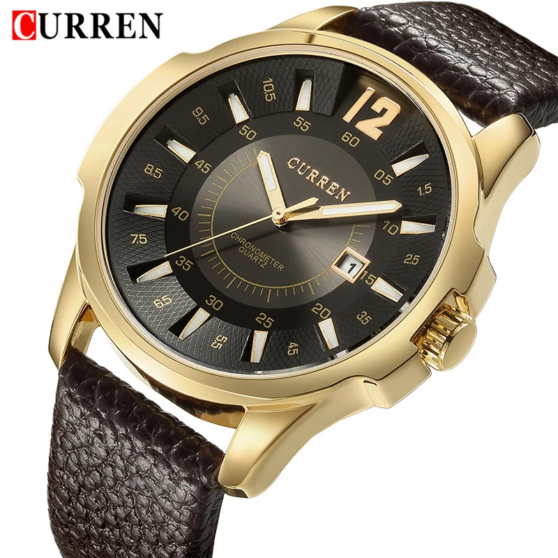 

CURREN Luxury Brand Men Leather Casual Watch Mens Waterproof Quartz Watch Analog Man Business Date Wristwatch Relogio Masculino