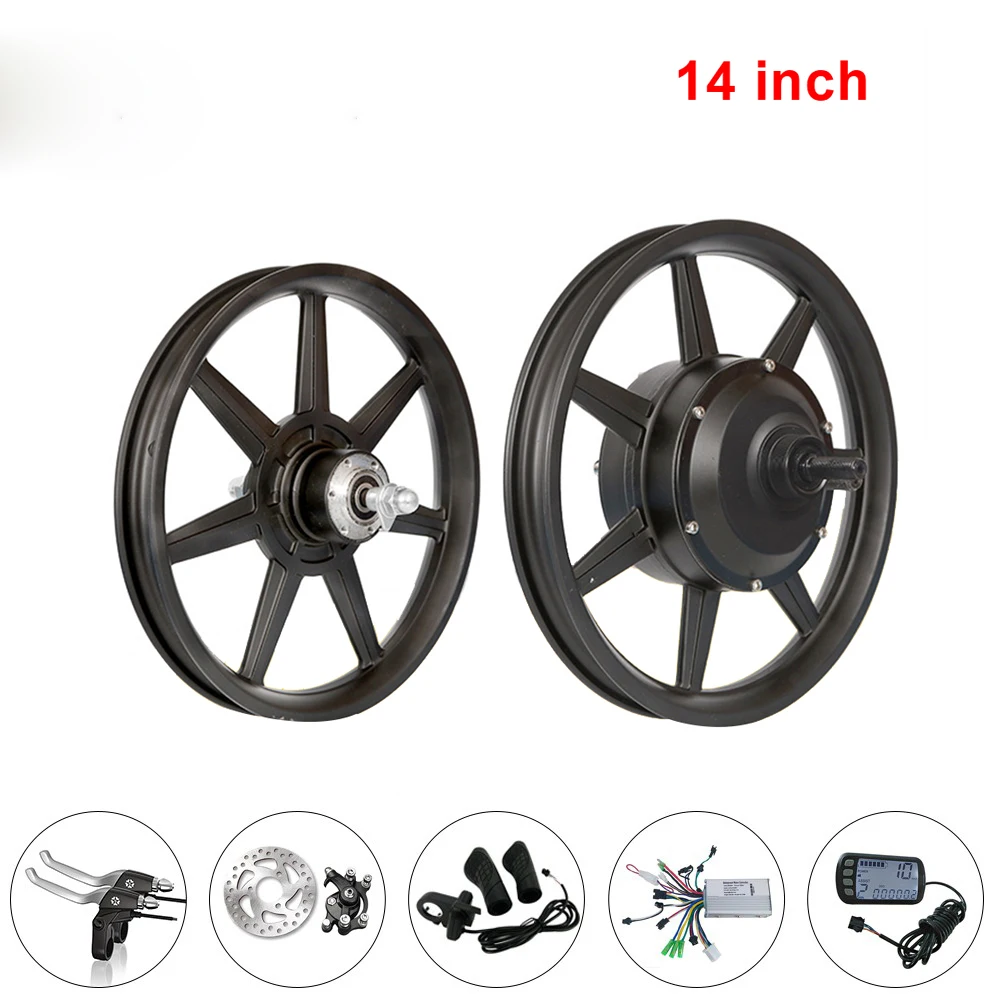 Perfect 14 inch One Motor Wheel Kit Bicicleta Brushless Gear 36V48V250W Electric Bicycle Motor Drive Wheel Electric Bicycle 2