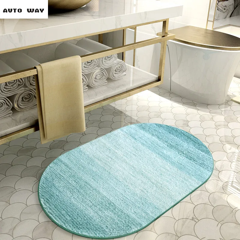 

Non-slip bathroom mats Door mat Oval bedroom carpet Doorway Water absorption Bedside rug floor mat free shipping