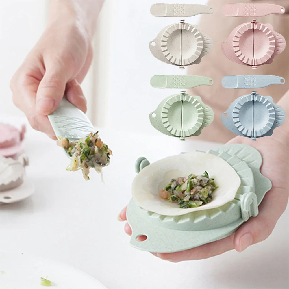 1 комплект дома DIY пшеничной соломы Клецки Формы Jiaozi чайник с ложкой кухонные приспособления для выпечки китайский пельменный аппарат устройство плесень