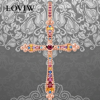 

Rose Gold Royalty Cross Pendants Fashion Jewelry silver-plate Gift For Women Girls Fit Necklace 2020 New Thomas sabor