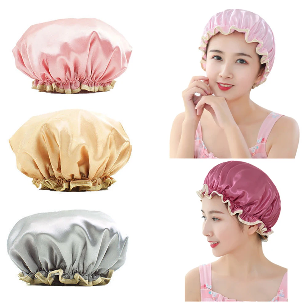 Buy 1 Pcs Womens Shower Cap Deluxe Reusable Girls Kids