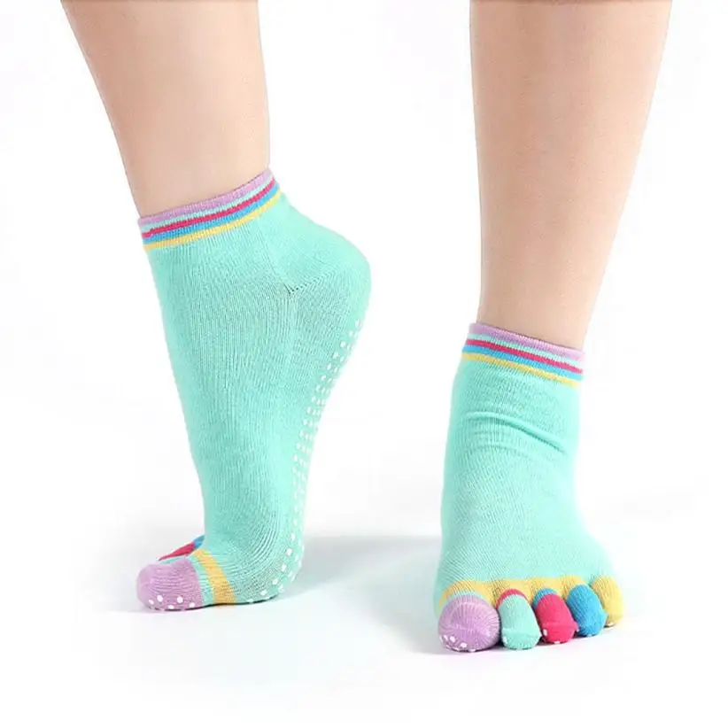 Новое поступление, женские хлопковые цветные красивые носки с нескользящей подошвой, массажные носки для ног, носки с полным захватом, милые носки с каблуком, Erexcise Meias - Цвет: B