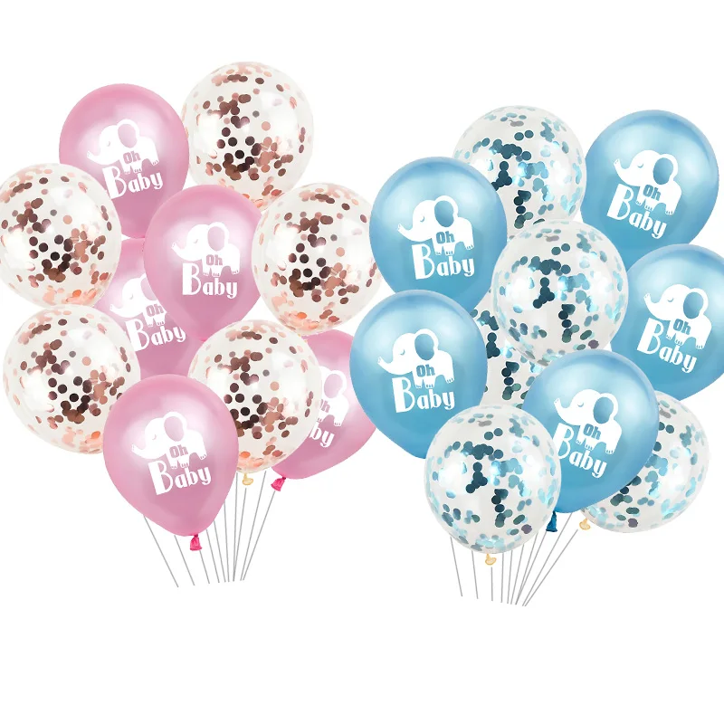 

10pcs 12inch Cute Animal Print Balloon Pink Blue Oh Baby Elephant Latex Balloons for Baby Shower Kids Birthday Party Decoration