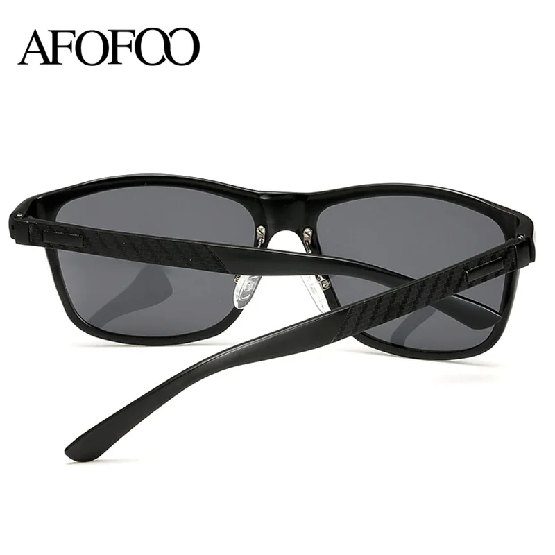 AFOFOO Aluminum Magnesium Mens Polarized Sunglasses Brand Design Square Men Driving Sun glasses Male UV400 Shades Eyewear