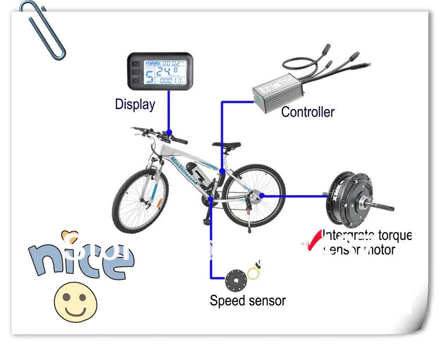 Electric Bike Kit (Meter+Controller+Motor+Torque sensor+Speed Sensor