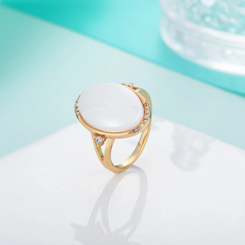 Женское овальное керамическое кольцо MAIKALE, черно-белое романтичное кольцо с фианитом, ювелирные изделия для свадьбы, вечеринки, годовщины и для подарка