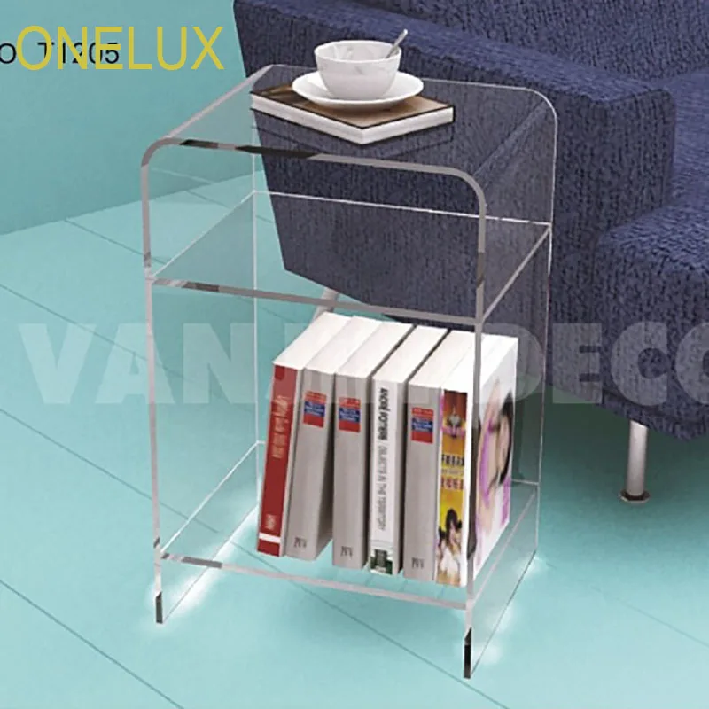 Multi-color Acrylic nightstand with magazine rack, Lucite bedside cabinet sofa tables Multi-color Acrylic nightstand with magazine rack, Lucite bedside cabinet sofa tables