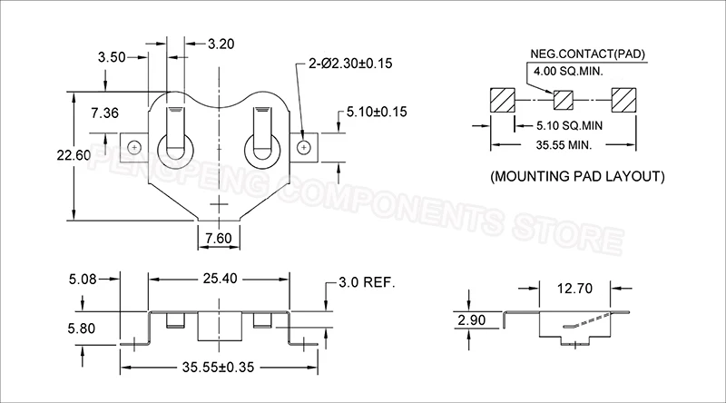 50 шт.лот SMT SMD альтернатива BK-887 3V кнопка штамповки CR2450 батарея держатель, CR2450 батарея фиксатор (art.: 3a362ef3ba5) - 3a362ef3ba5