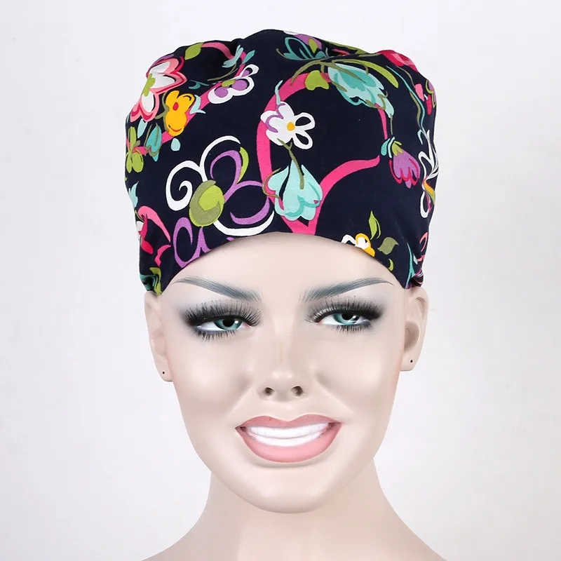 2018 Lab Coat Hospital Surgical Cap Medical Caps Scrub for Women