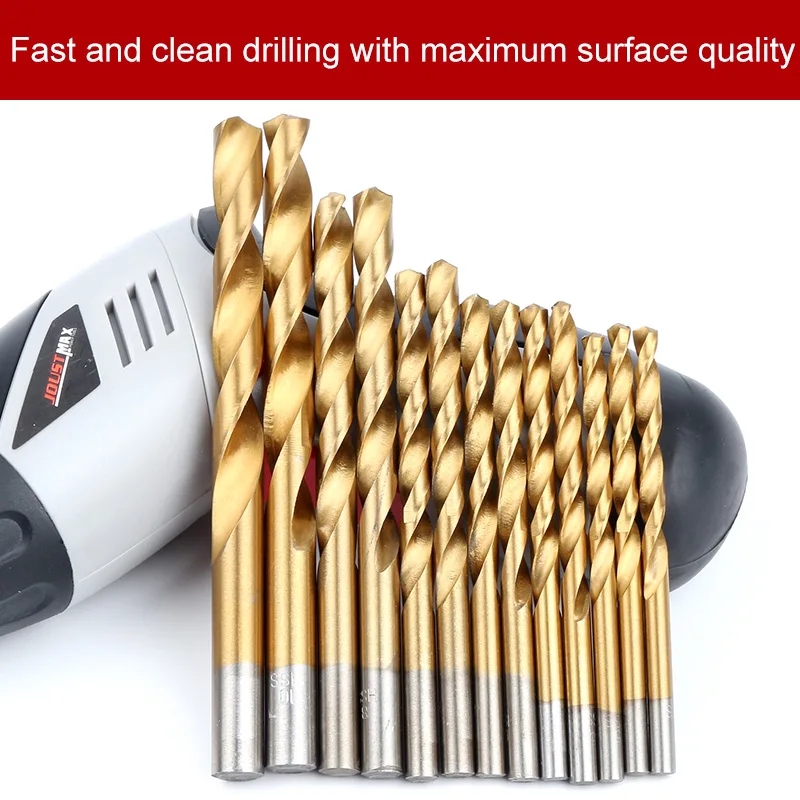 99pcs Titanium HSS Drill Bits Coated 1.5mm - 10mm Stainless Steel HSS High Speed Drill Bit Set For Electrical Drill Tools