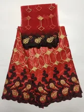 2017 high quality latest African lace 5yds bazin riche getzner lace with 2yds blouse fabric for