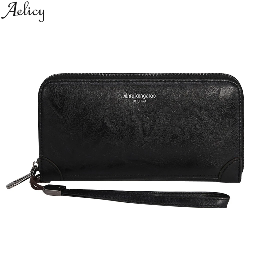 

Aelicy Men Business Long Wallet Mobile Phone Bag Coin Designed Soft Pu Leather Credit Card Holders Fashion Purse High Quality