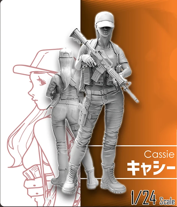 

1/24 75MM soldier of Cassie STAND modern Resin Model Miniature gk Unassembly Unpainted