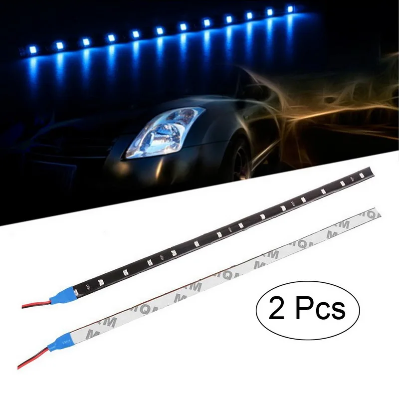 2 шт. Высокая мощность 30 см декоративный светодиодный светильник 5050 SMD водонепроницаемый DC12V дневной ходовой светильник - Испускаемый цвет: Синий