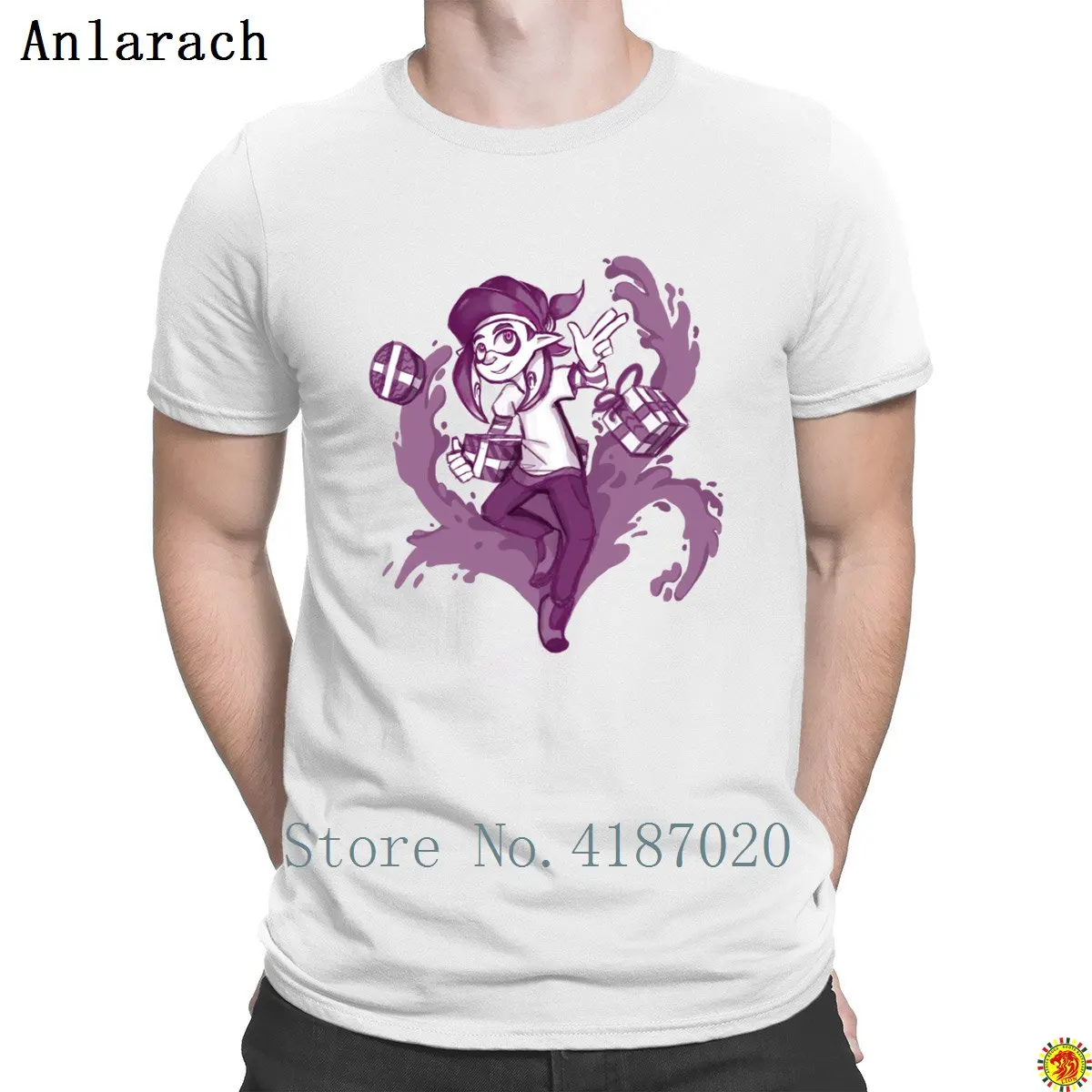 

Splatoon Christmas Inkling Tshirt Leisure Cute Streetwear Summer Men's Tshirt Popular Family Customized