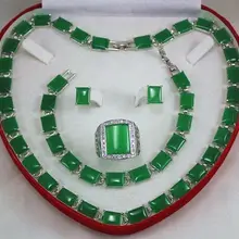 Зеленый камень браслет/серьги/кольца/Колье шкатулка ручной работы