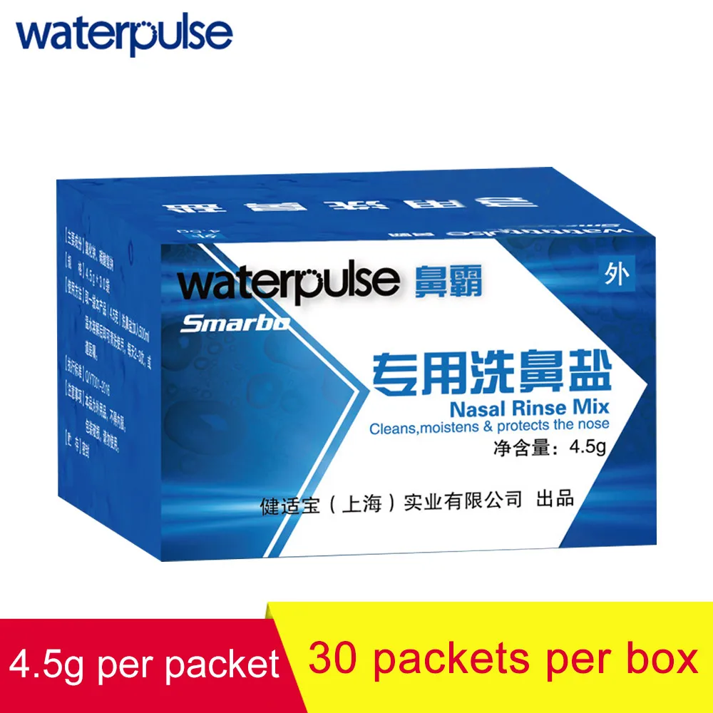 

Waterpulse Nose Wash Sinus Allergies Relief Salt Nasal Rinse Mix 4.5g*30 Packets Cleaning Rhinitis Nose Care Irrigation Tools