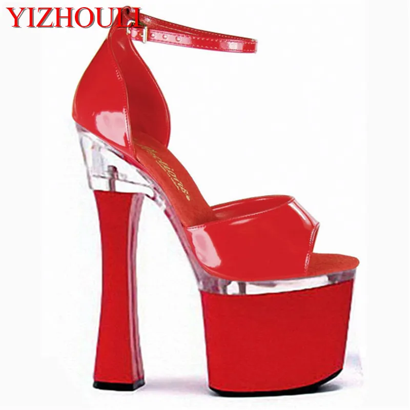 

Sexy banquet shoes, fashionable and comfortable square heel 18 cm high heels, 8 inch thick shoes