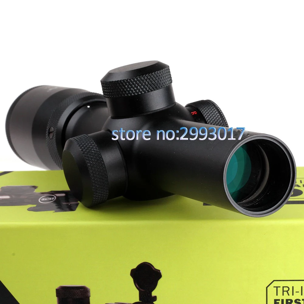 

1-4x24E Red Green Blue Illuminated Hunting Riflescope First Focal Plane Rifle Scope Whit Rings Free Shipping