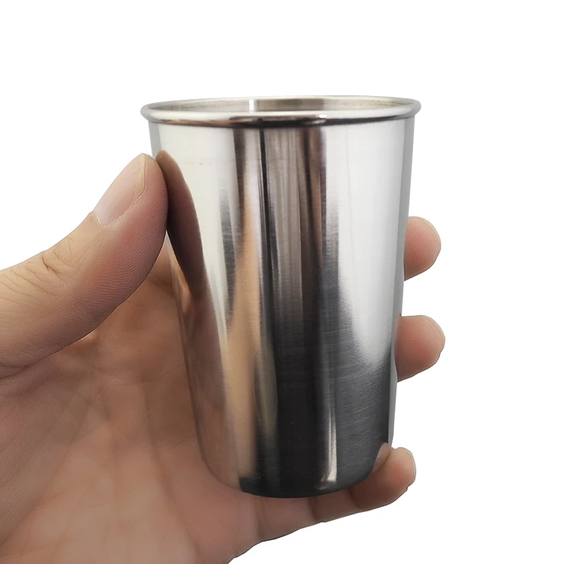 1pcs Stainless Steel Wine Glass Metal Beer Coffee Mug Whiskey Cup Home Milk Cup 30ml / 70ml / 180ml / 320ml Size Wine Glass