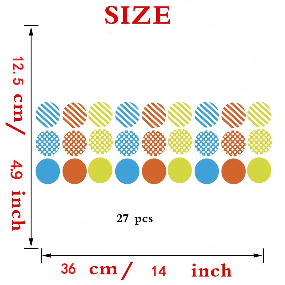 Christmas Sticker For Window Mixed Polka Dots Stripes Wall Sticker For Kids Nursery Bedroom Decoration Adhesive Vinyl Wallpaper (7)