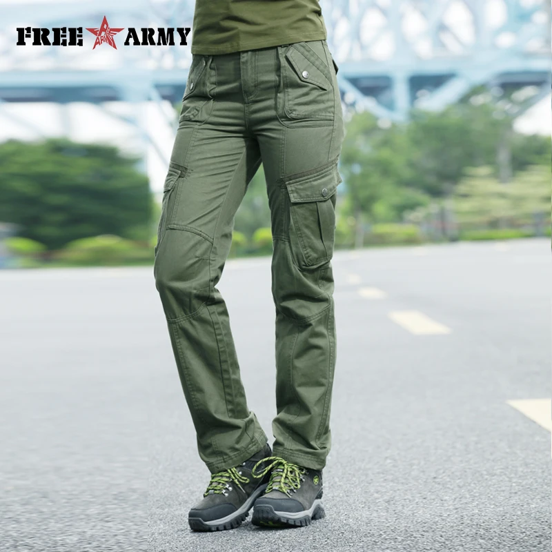 FreeArmy повседневные джоггеры женские осенние брюки карго брюки толстые военные зеленые брюки с карманами прямые брюки женские Капри