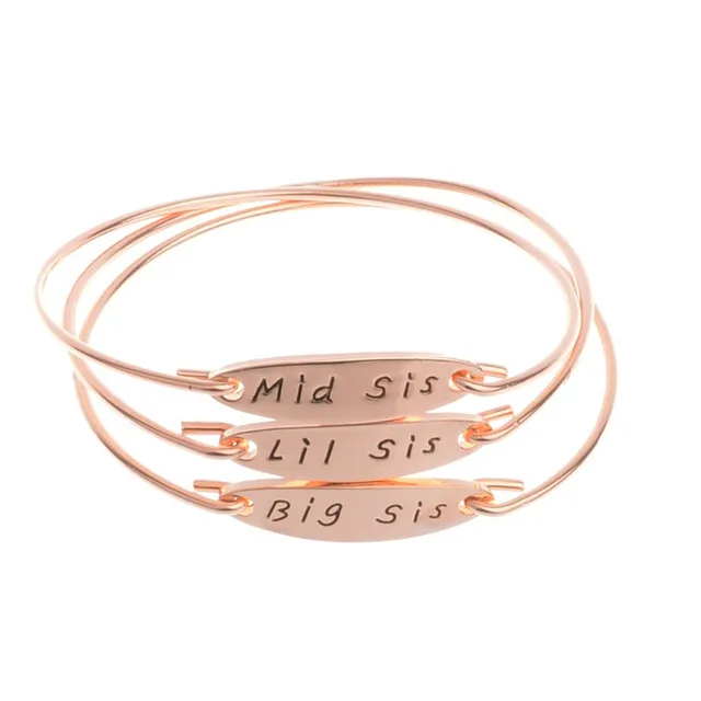 Diy Lettering 3pcs Sisters Bracelet Set Sis Mid Lil Diy Lettering 3pcs Sisters Bracelet Set Sis Mid Lil Three