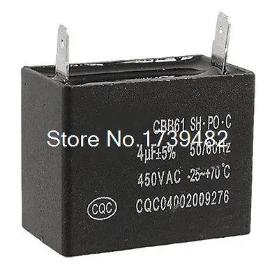 

CBB61 2 Soldering Terminals Motor Run Capacitor 4uF 450V AC