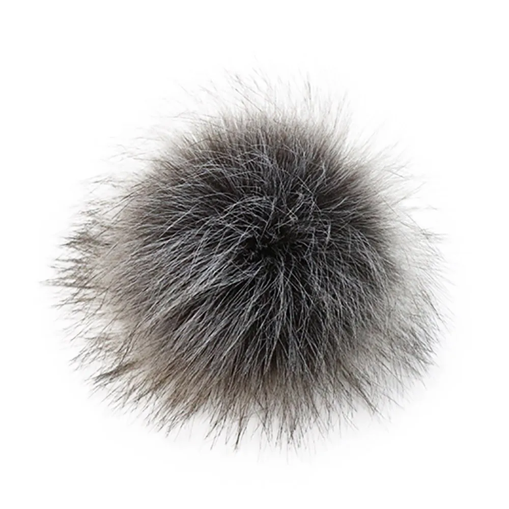 Fashion Cute DIY Knitting Hats Accessires-Faux Fake Fur high quality Pom Pom Ball with Elastic Band - Цвет: B