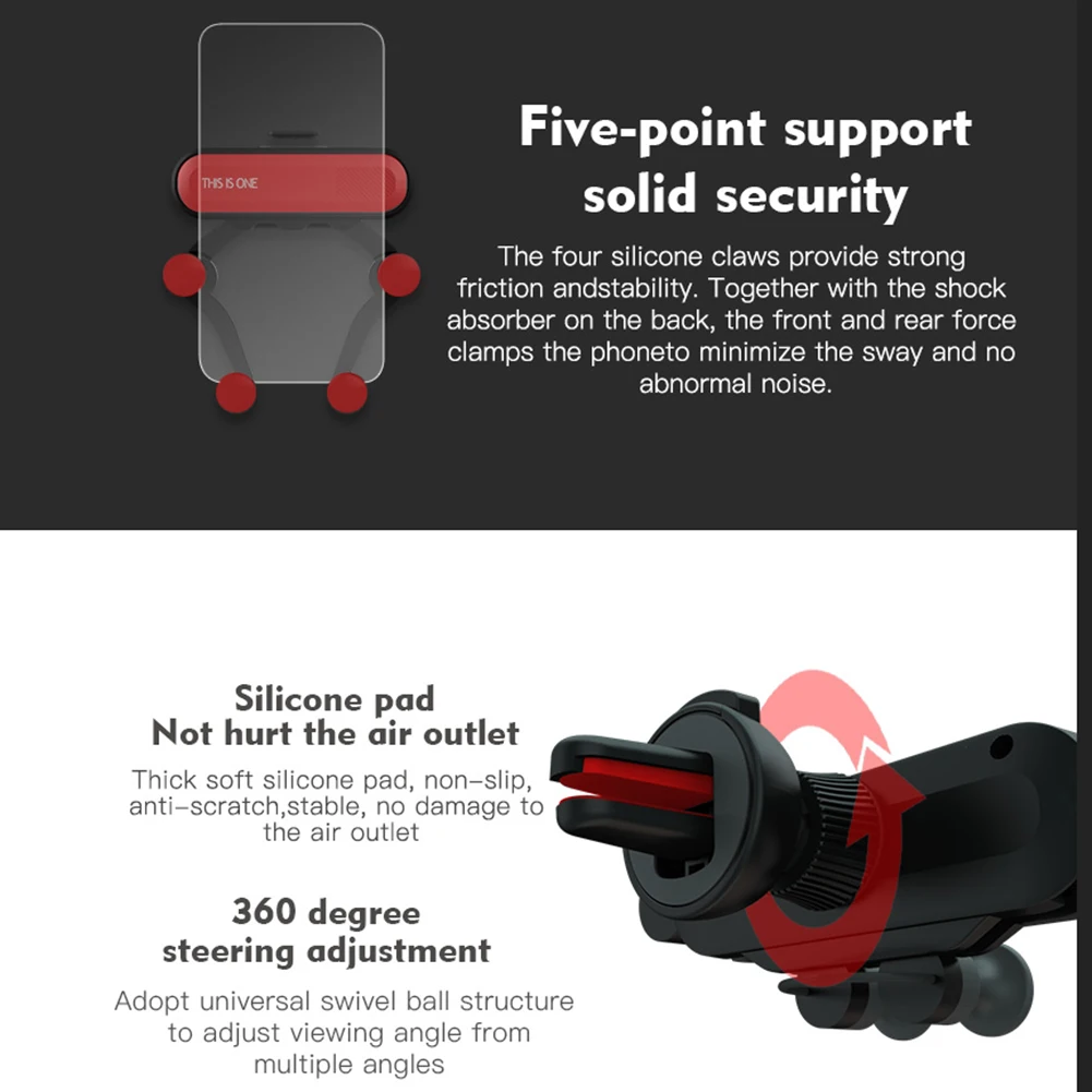 Универсальный автомобильный держатель для телефона, авто поддержка, подставка для мобильного телефона, воздушная розетка, эластичный кронштейн, гибкий, без рук, слот для вращения на 360 градусов