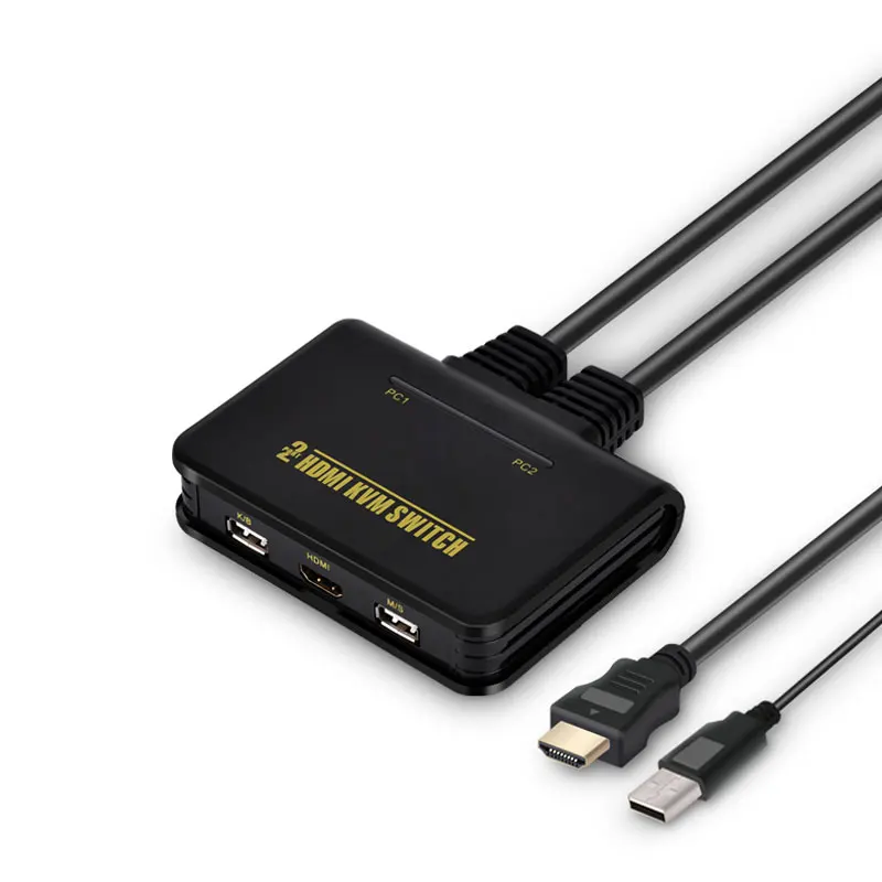 2 Port USB HDMI KVM Switch Switcher With Cable for Monitor Keyboard Mouse