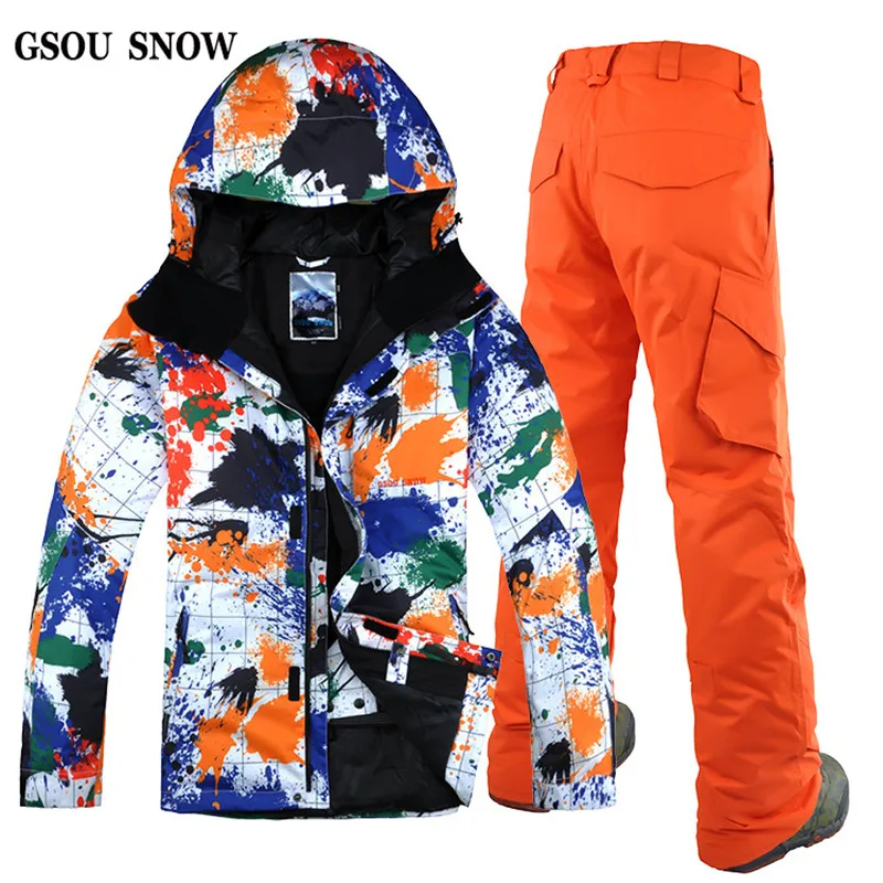 GSOU NOW лыжный костюм для мужчин Сноуборд костюм с сноубордом куртка брюки уличная зимняя теплая одежда комплект пальто брюки