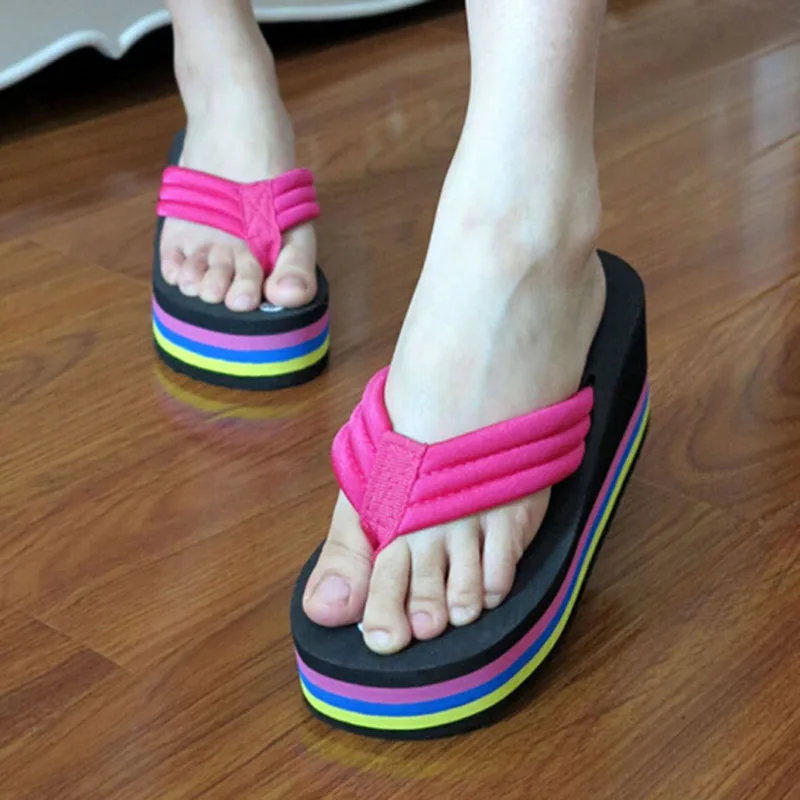 

2017 new Rainbow shoes woman sandals summer sandals fashion slippers home slippers flip flops women shoes s280