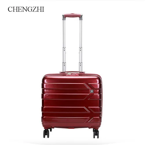 CHENGZHI 18 дюймов PC чемодан-Тележка дорожные сумки на колёсиках с Спиннер - Цвет: wine red