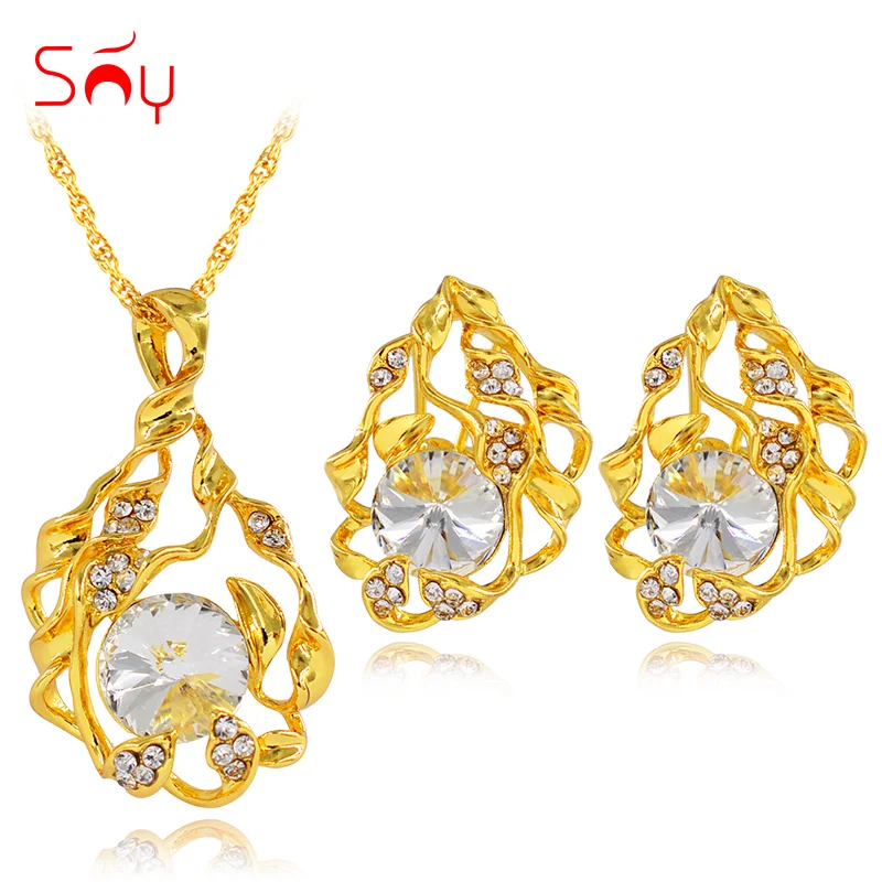 Ювелирные изделия Sunny Jewelry Dubai для женщин колье серьги кулон кубический цирконий