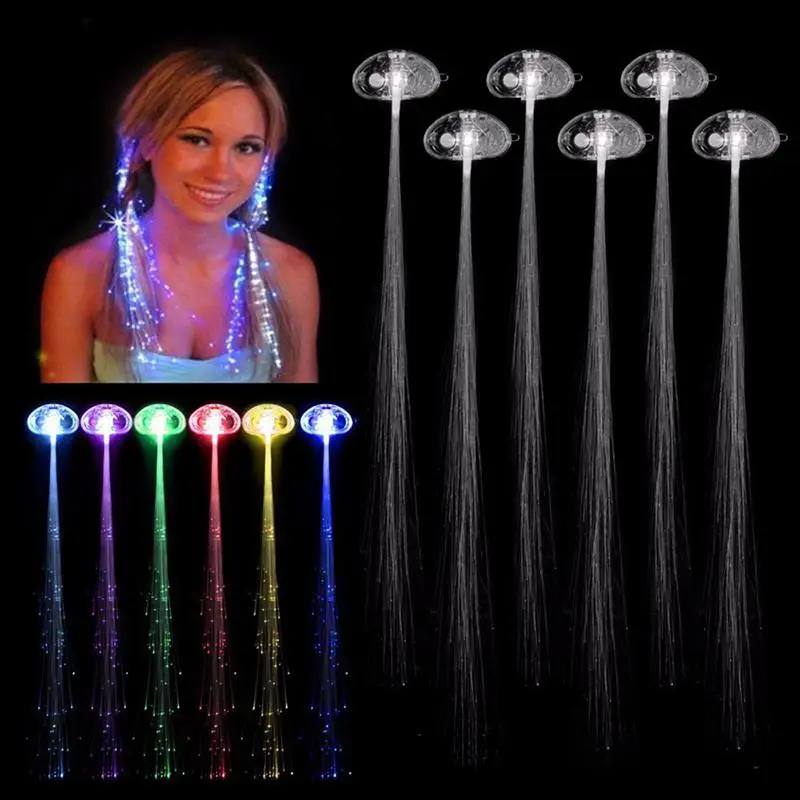 5pcs Multicolor color Change LED Flashing Fiber Optic Hair Braid