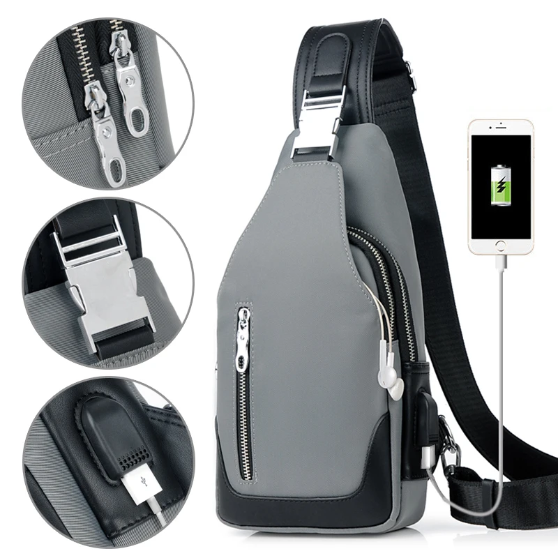 YABEISHINI New Arrival Crossbody Bags Men Chest Pack Unisex USB Charge Anti Theft Messengers Bag Trip Waterproof Shoulder Bag YABEISHINI New Arrival Crossbody Bags Men Chest Pack Unisex USB Charge Anti Theft Messengers Bag Trip Waterproof Shoulder Bag