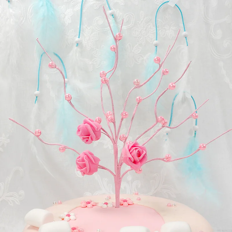 Творческий жемчужное дерево Топпер для торта «С Днем Рождения» Сладкий Свадебный Торт украшения вечерние принадлежности аксессуары Романтический торт украшения