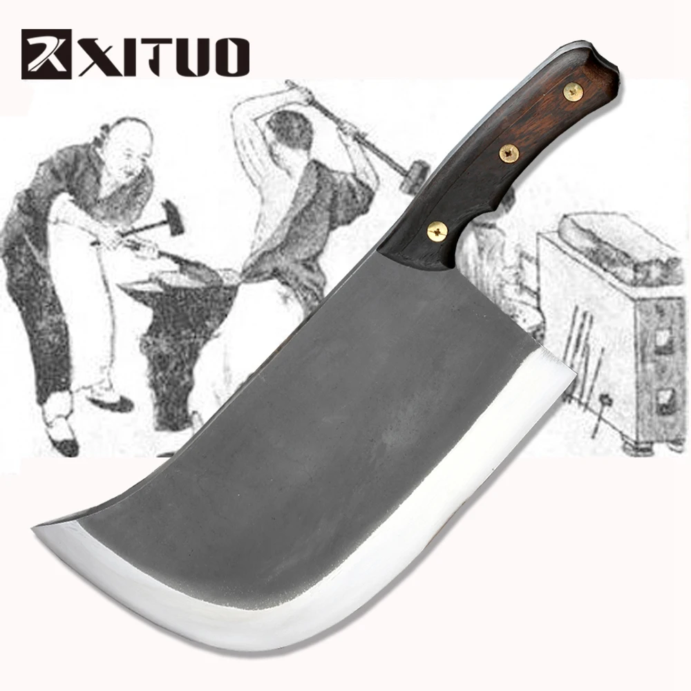 XITUO Metal Forged Handmade Clip Steel Chef Boning Knife Split Butcher Meat Knife Kitchen Professional Slicing Knives Big &Heavy XITUO Metal Forged Handmade Clip Steel Chef Boning Knife Split Butcher Meat Knife Kitchen Professional Slicing Knives Big &Heavy