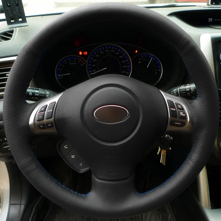 Black Synthetic Leather Car Steering Wheel Cover for Subaru Forester 2008 2012 Impreza 2008 2011