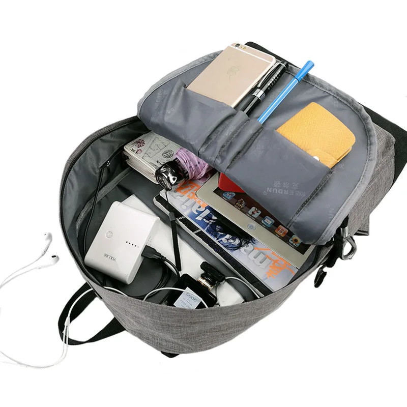 Waterproof Backpack USB 15.6 Inch Laptop Bag Men Women Large Capacity Black Grey Backpacks School Bags Mochila Masculina BP0148 (15)