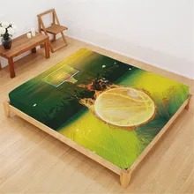 Green Yellow Bed Sheet Fire Basketball Print Fitted Sheet Sports Design Bedding King Queen Bedclothes Deep Pocket Sheet D35 Green Yellow Bed Sheet Fire Basketball Print Fitted Sheet Sports Design Bedding King Queen Bedclothes Deep Pocket Sheet D35