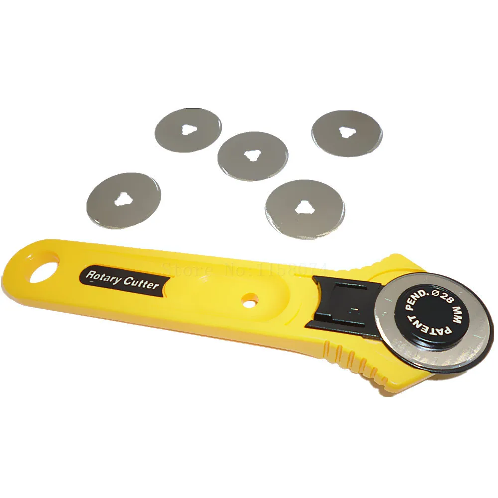 28mm Rotary Cutter Quilters Sewing Fabric Leather Craft Vinyl + 5pc