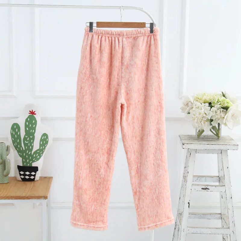 Новинка, зимние утепленные Фланелевые штаны для женщин, фланелевые пижамные штаны для женщин, теплые штаны для отдыха с цветочным принтом - Цвет: Pink Mud Points