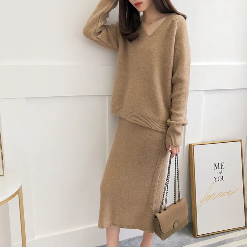 Новинка 2018 женские трикотажные свитера с V образным вырезом и вязаные Облегающие