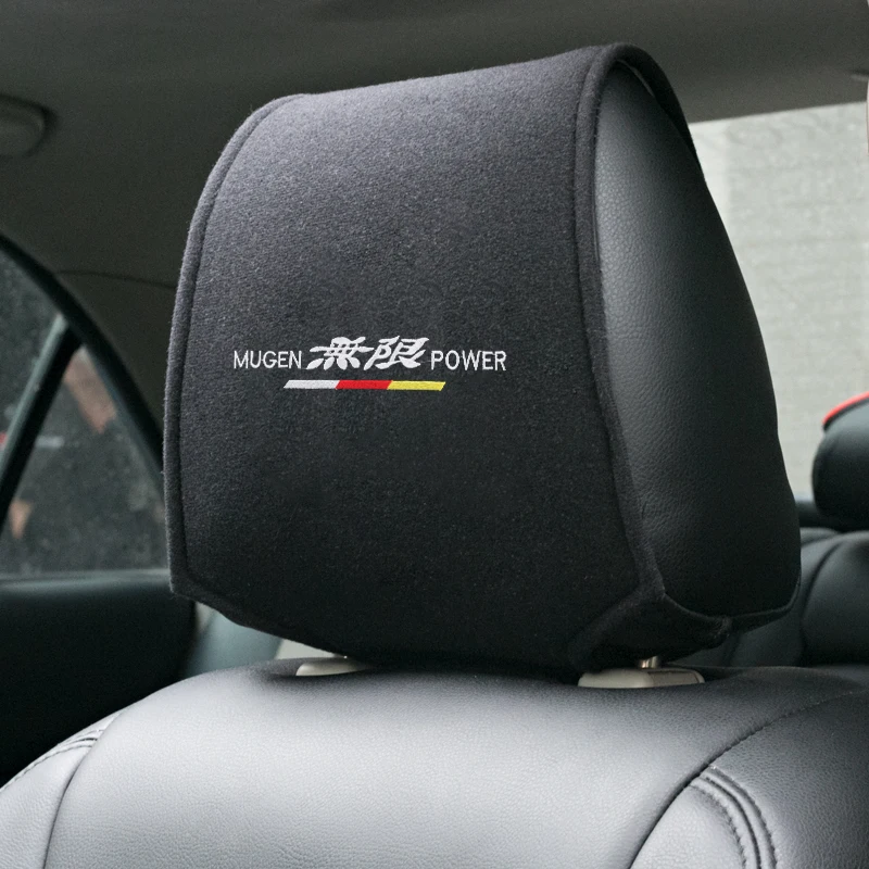 

1PCS Hot car headrest cover fit for Honda Mugen Power Accord JDM For Toyota Hrv Jazz Accessories Car Styling