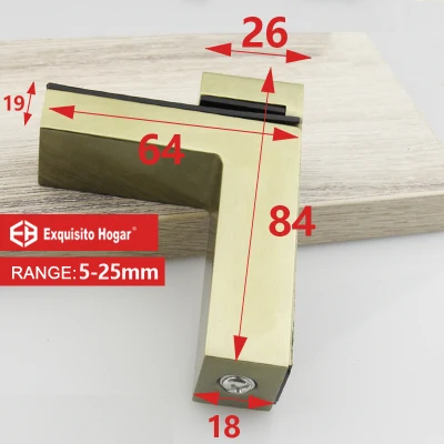 Цветной зажим для мебели Регулируемый зажим стеклянная полка F Тип доска стеклянный зажим оборудование стеклянный Кронштейн пластина зажим запчасти - Цвет: TG104-S-MAB