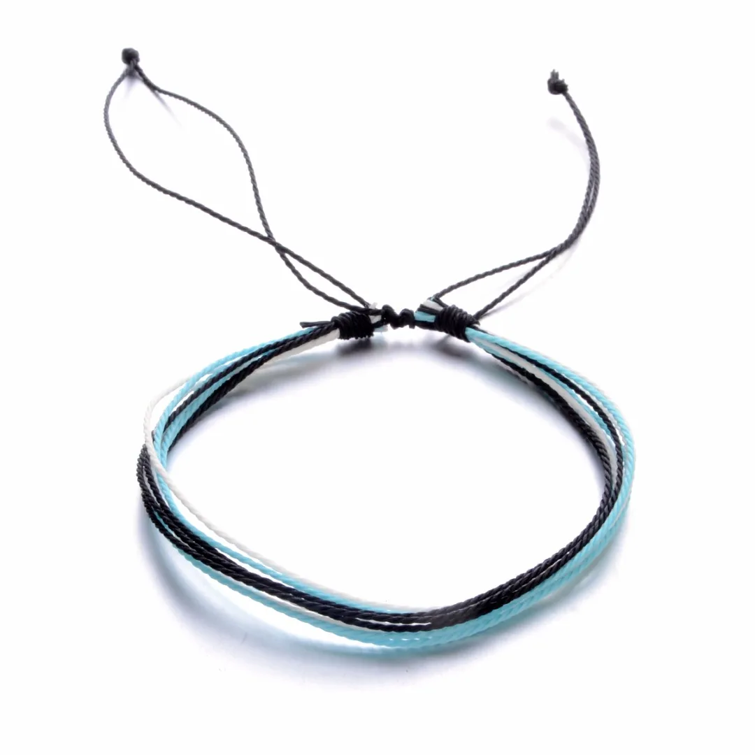 3pcs/set Bohemian Women Wave Bracelets Fashion Weave Rope Chain Set Adjustable Charm Bracelet Bangles Shellhard Boho Jewelry