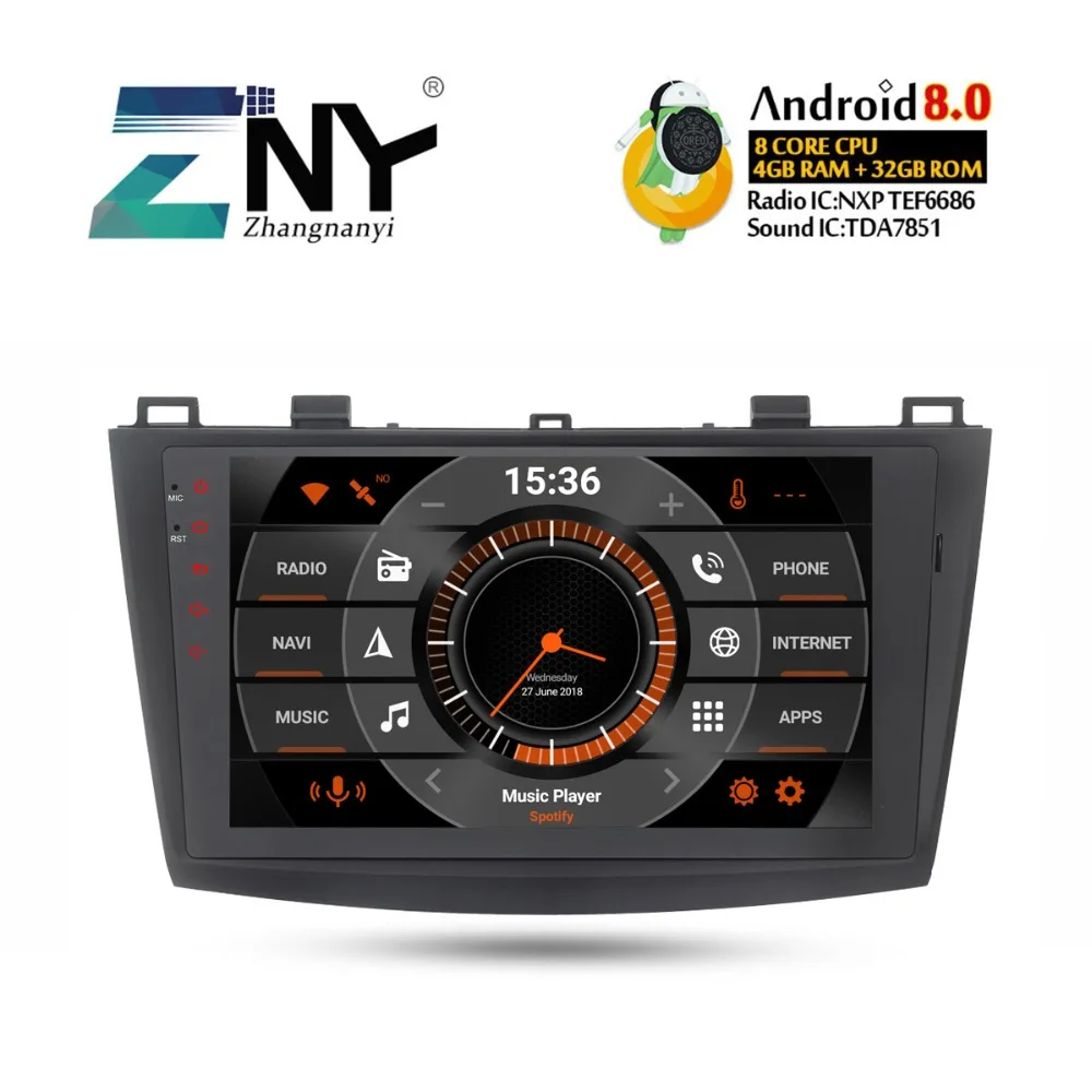 

9" IPS In Dash 2 Din Android 8.0 Car Stereo For Mazda 3 2009-2013 Auto Radio FM WiFi GPS Navi Audio Video Backup Camera No DVD